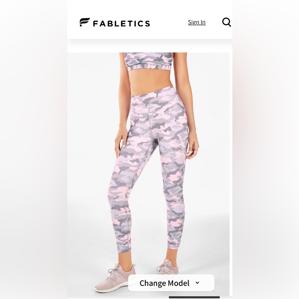 Fabletics High Waisted Statement 7/8 Powerhold Leggings